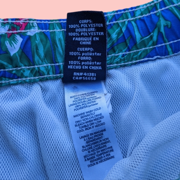 Chaps Swim Trunks Shorts Hawaiian Aloha Palms Print Men's Size Extra Large - Picture 9 of 9